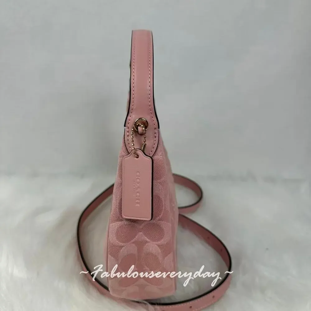 Coach Emily Shoulder Bag Crossbody In Signature Denim/Gold/Light Pink CEN04 NWT